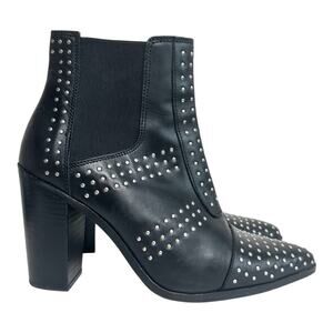 TOP SHOP Studded Ankle Boots Size 38 Black/Silver